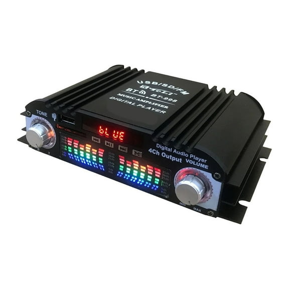 Sound Amplifier FM Radio USB Bluetooth-Compatible Digital HIFI Stereo Power Amplifier Remote Control ,Bass & Treble Control