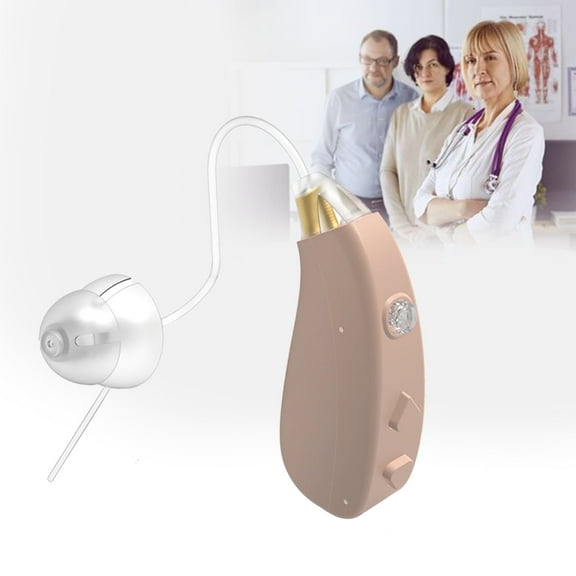 Hearing aid Rechargeable Digital Ear Amplifier for Seniors Noise Cancelling Small Size , Fit to Either Ear, Beige