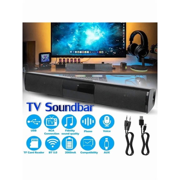 Sound Bar For Smart TV, Bass Boost And Crisp Vocals,Bluetooth Soundbar For TV/PC/Gaming/Projectors,Optical/AUX/Wall Mount.