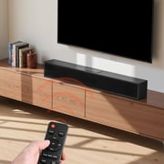 Sound Bar for Smart TV 2.0 Channel 24-Inch Compact Soundbar TV Speakers for Projector Bluetooth AUX Connection Remote Control Easy Setup 80W Surround Sound System for PC Home Theater Audio