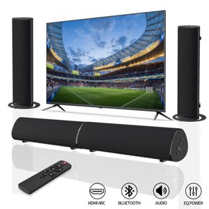 Barra de sonido Jierben para TV inteligente, desmontable 2 en 1, sistema de cine en casa con 3 modos de ecualización, conexión Bluetooth 5.4/HDMI-ARC/Óptico/AUX para PC/Juegos/Proyectores