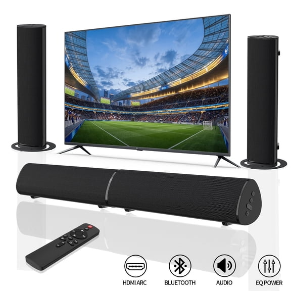 Jierben Sound Bar for smart TV, 2-in-1 Detachable Soundbar , home theater sound system TV Speakers with 3 EQ Modes, Bluetooth 5.4/HDMI-ARC/Optical/AUX Connection for PC/Gaming/Projectors