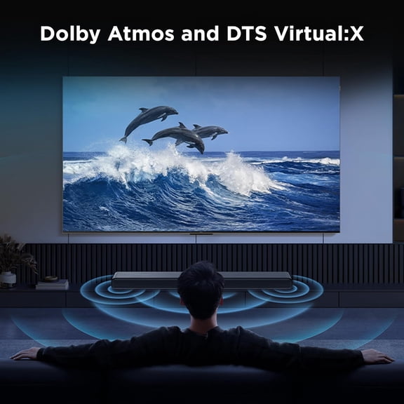 Sound Bar for Smart TV | Dolby Atmos DTS:X Auto Room Calibration| 100W Power Wireless Bluetooth Home Theater Audio | App & Remote Control | Latest Model