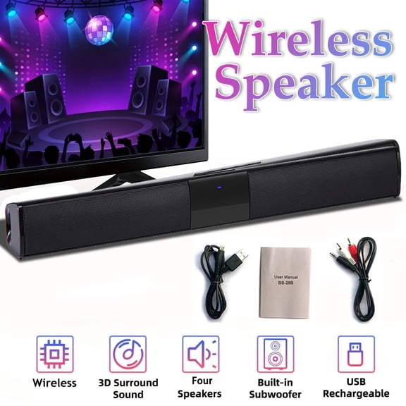 Sound Bar for Smart TV with Subwoofer, Wireless Bluetooth 5.0 Surround System for Home Theater, TF/AUX/RCA/TWS, Deep Bass for PC/Gaming/Projector, 22 Inch, for Studio, Live, Stage