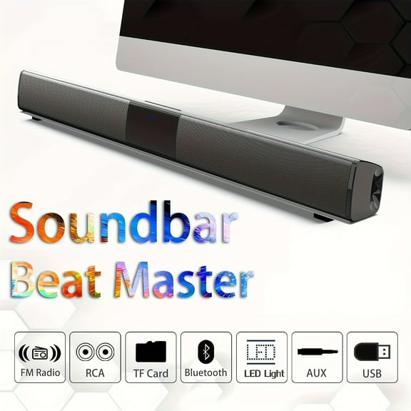 Sound Bar for Smart TV with Subwoofer, Wireless Bluetooth 5.0 Surround System for Home Theater, TF/AUX/U Disk/TWS, Deep Bass for PC/Gaming/Projector Home Theater-13 Inch, for Studio, Live, Stage