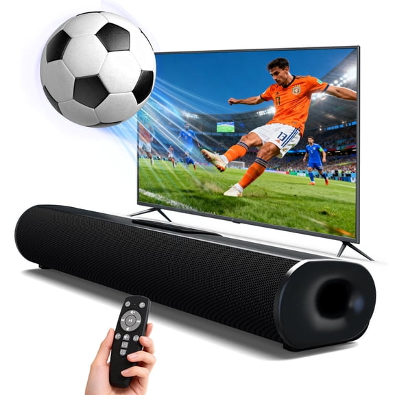 Jierben 50W Sound Bar for Smart TV, 3D Surround Sound System, Home TV Speakers SoundBar with HDMI ARC/Optical/AUX/USB, Wall Mountable, Bluetooth 5.3, Black