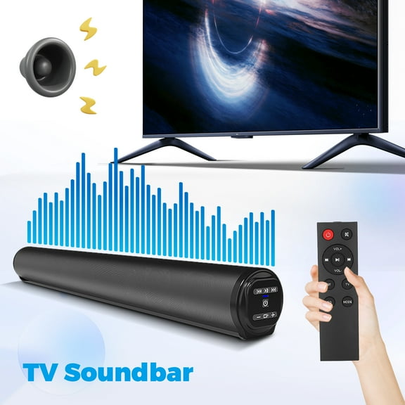 Sound Bar for TV Bluetooth 5.0 Surround Sound Speaker with Built-in Subwoofers & Remote, Home Theater Audio Sound Bar Work with Traditional or Smart TV, Computer