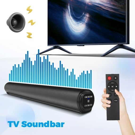 Sound Bar for TV Bluetooth 5.0 Surround Sound Speaker with Built-in Subwoofers & Remote, Home Theater Audio Sound Bar Work with Traditional or Smart TV, Computer