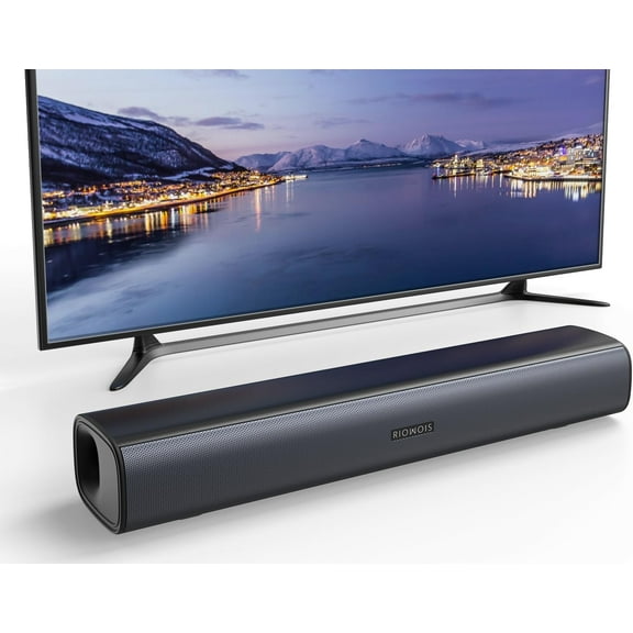 Sound Bar for Smart TV, Soundbar for TV with Bass Reflector and Easy Set up, Home Audio Surround Sound System for TV PC Projector, Wall Mountable
