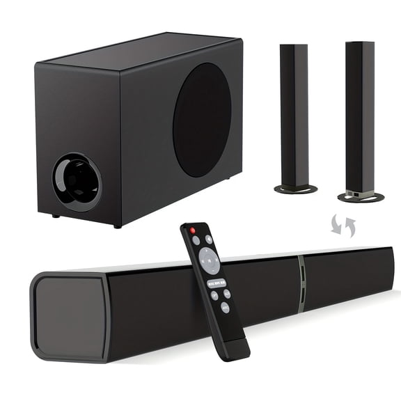 Sound Bar with Subwoofer, SoundBar for Smart TV, Wireless Speaker, Deep Bass, TV Audio System with ARC/Opt/AUX for Enhanced Home Theater Sound