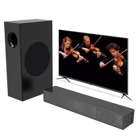 Jierben 120W Sound Bar, Sound Bar with Subwoofer, 2.1ch Soundbar for Smart TV, Home Theater Surround Sound System with Deep Bass, Bluetooth 5.4 Audio Compatible with SUB/AUX/Optical