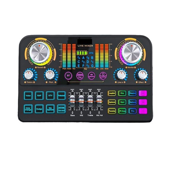 Sound Card Gaming Mixer Streaming Mixer With Interface BT Sound Board For PC Phone Live Streaming ,Lightweight