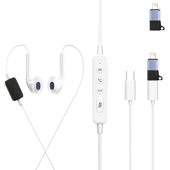 Sound Card Karaoke Headset with In-ear Monitoring, Voice Changer, Reverberation, Built-in Sound Card, Karaoke Microphone, Portable Karaoke Headphones, Type C HiFi Wired Earbuds for Musician