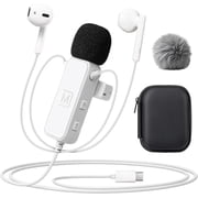 Sound Card Karaoke Headset with Real-Time in-Ear Monitoring & Microphone, 7 Sound Effects Voice Changer, Karaoke Headphones with Lavalier, 2 Modes Live Streaming Sound Card & Wired Earbuds Earphones