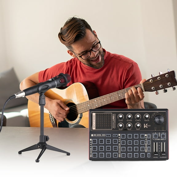 Sound Card,Kit Built-in Battery Sound Live Built-in Reable Battery With Mic Stand Live Sound Ca Voice Cer Sound Ca Voice Dsfen Live Sou Stand Earpne Live Voice Cer Mer Sound Card Kit