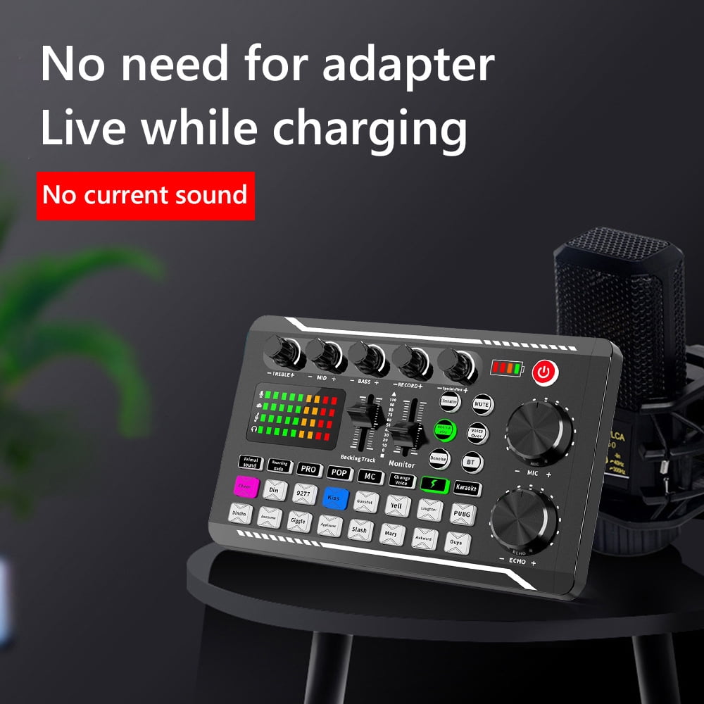 Sound Card Kit Suspension Microphone Kit Professional Sound Card & Microphone & Mic Arm Bracket Set F998 Live Soundcard BM800 Condenser Microphone Shock Proof Holder Windshield Pop Filter
