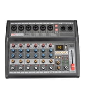 Sound Card Mixing Console 48V Phantom Power 16 Digital USB Record Function Mixer 6-channels