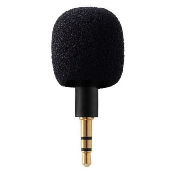 Sound Card New Plug and Play Mobile Phone 3 Pole Mic 3.5mm Metal Mini Microphone Metal Speaker Microphone Mini Microphone BLACK 3 POLE