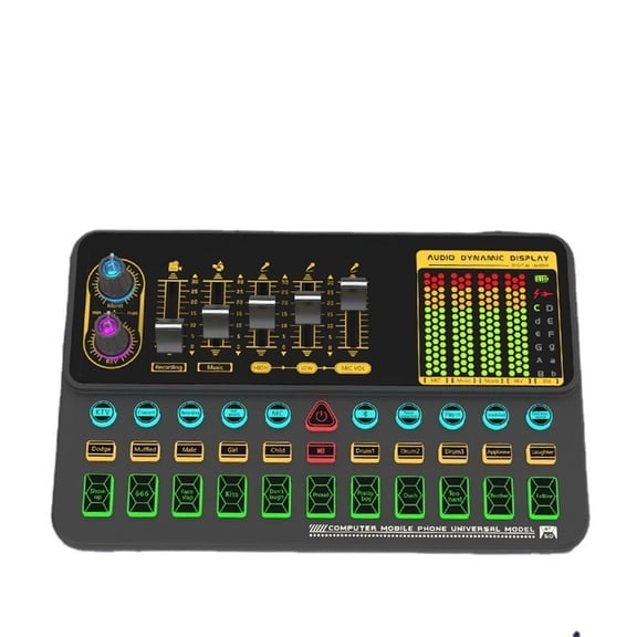 Sound Card Professional Mixer 8-Channel Sound Mixing Console Bluetooth USB Power Interface