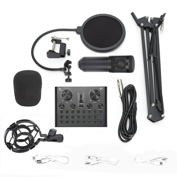 Sound Card Set Professional Noise Reduction Live Streaming Podcast Equipment Bundle for V8 PLUS
