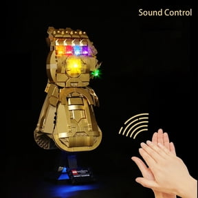 Sound Control Led Lighting Kit Compatible with Lego 76191 Building Blocks Model- Not Include The Lego Set, Decoration Lights for Hand Gauntlet Model, DIY Lighting for Infinity Stones