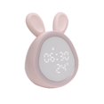 thumbnail image 1 of Sound Control Rabbit Night Lamp Desk Rechargeable Music Voice Clock Cartoon Digital Alarm Clock Electronic Display, 1 of 5