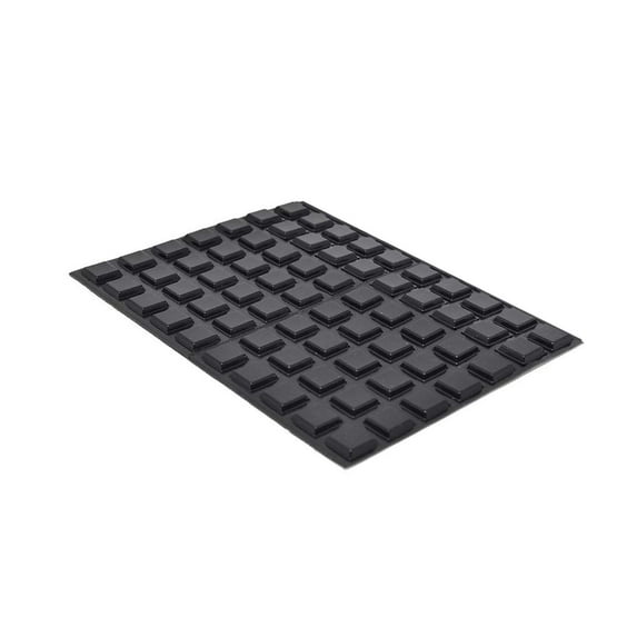 Sound Dampening Furniture Pads & Cabinet Bumpers- Black Rubber Stopper for Small Surfaces (10, Square)