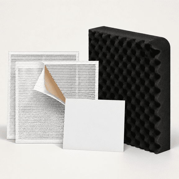 Sound Deadening Kit for Vent,Sound Proof Foam Panels 5.38 sqft with Self Adhesive,High Density Acoustic Foam for Reducing Noise Sound Insulation of HVAC Vent & Duct,with Mesh Vent Covers