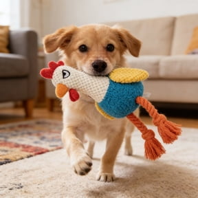 Sound Dog Toy Interactive Rooster Tug Toy with Rope,Fun Easter-Themed Pet Toy for Dogs and Cats Indoor Entertainment