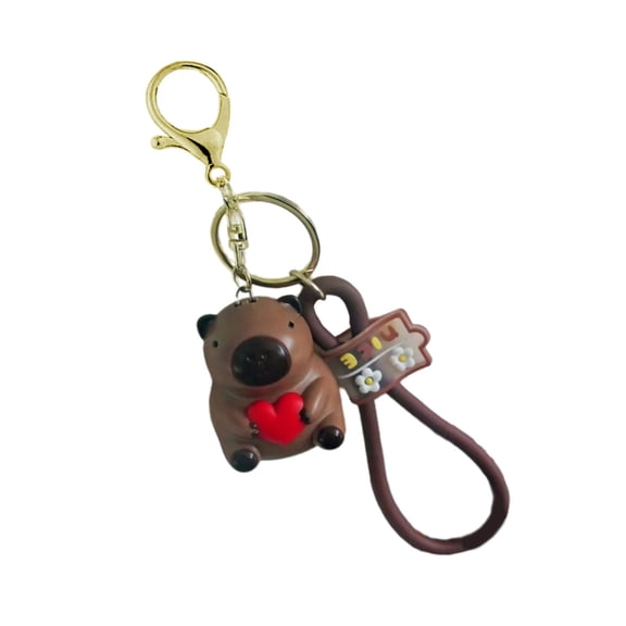 Sound Emitting Capybara Keyring Hanging Ornament Voice Activated Animal Pendant Keychain Stylish Bag Accessory for Her