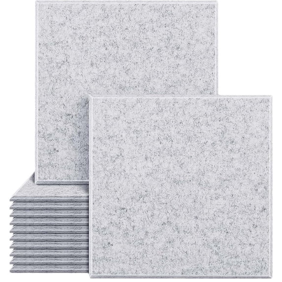 Sound Insulation Board - 30x30cm Self-Adhesive High Density Acoustic Panel, Flame Retardant Polyester Fiber Soundproof Wall Panel for Recording Studio & Home Office Noise Reduction