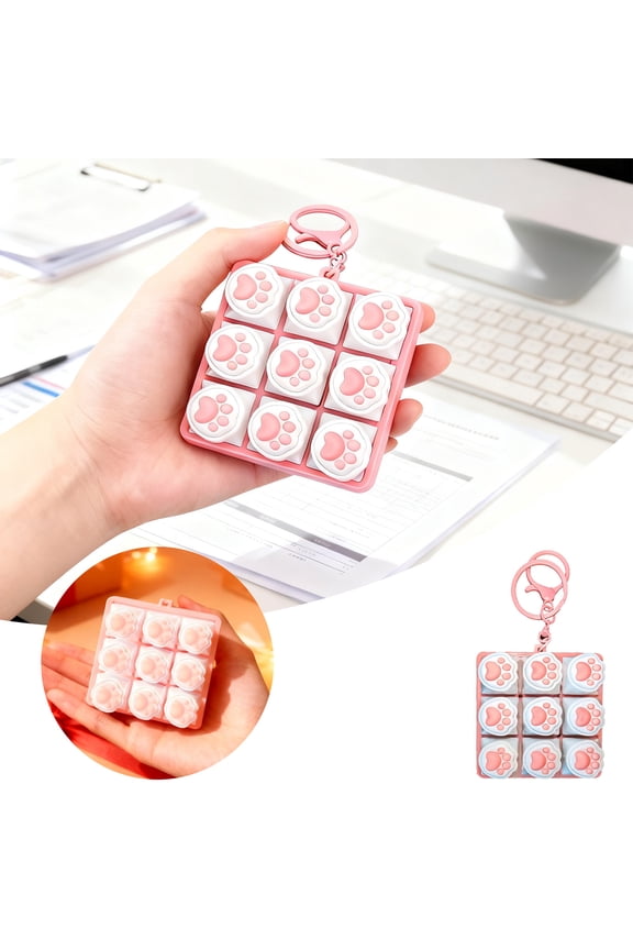 Sound Keyboard Novelty Toy for Stress Portable Silent Clicker Keychain for School and Travel