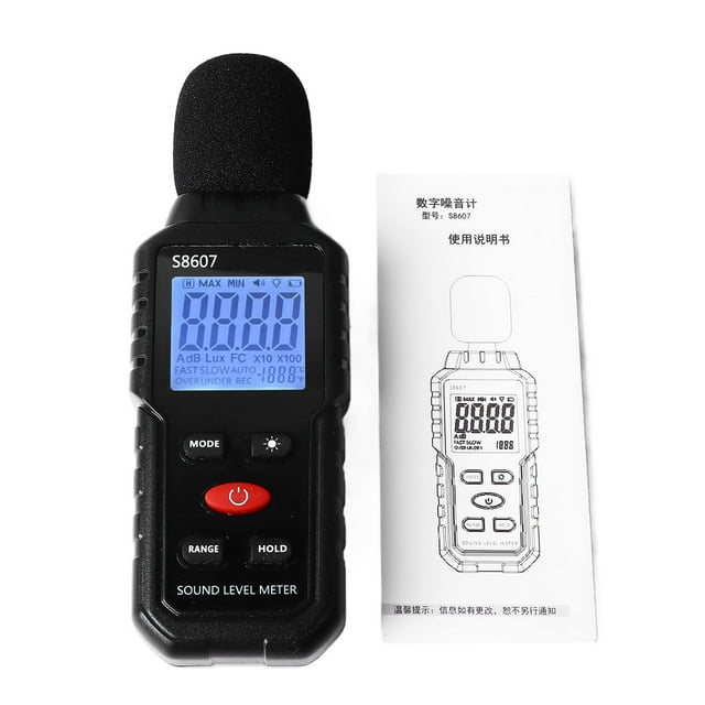 Sound Level Meter Digital LCD Display Backlit Screen Noise Decibel