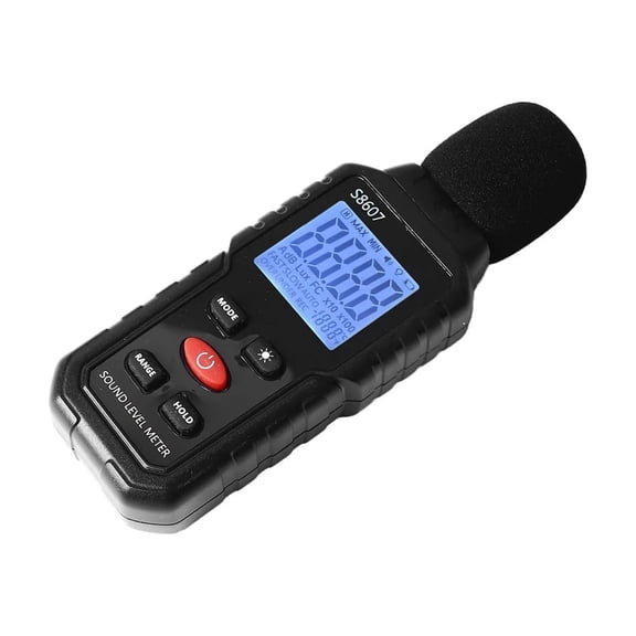 Sound Level Meter Portable SPL Meter Sound Level Meter Digital LCD Display Backlit Screen Noise Decibel Portable SPL Meter S8607