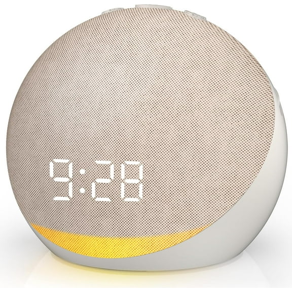 Sound Machine Alarm Clock for Bedroom: 25 Natural Sleep Sounds - White Noise Machine for Adults Kids Baby - Gentle Wake Up Alarm with Bluetooth Speaker - Putty