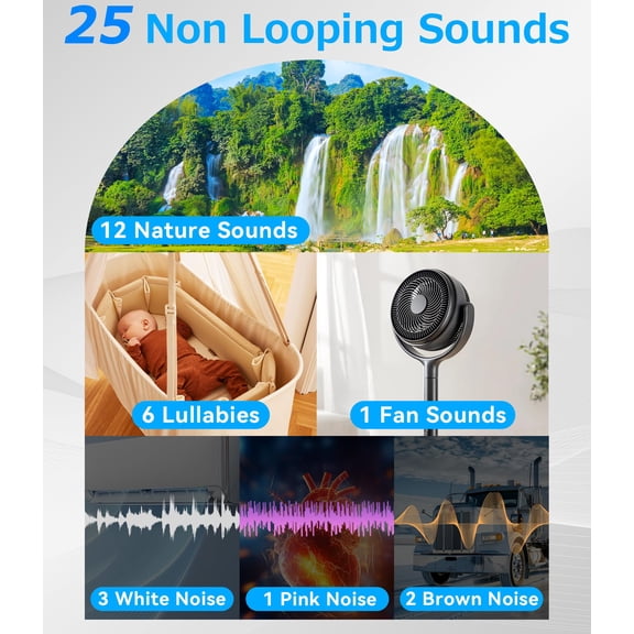 Sound Machine Alarm Clock For Sleep: Digital Clocks Bedrooms 25 Sounds 7 Gentle Wake-up 16 Adjustable Volume & Timer Memory Function (gray)