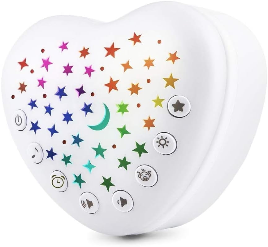 Sound Machine for Babies, Adults & Kids | 15 Soothing Sounds Featuring White Noise & 9 Lullabies, Cry Sensor, Star Projector | Mini, Recharable, Travel Friendly