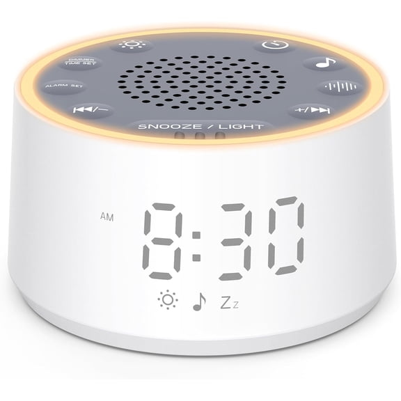 Sound Machine for Sleep - D1 Nova White Noise Sound Machine for Baby Adult with Alarm Clock, Soothing Sounds, Dimmable, White Noise Alarm Clocks for Bedrooms Heavy Sleepers Travel