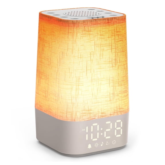 Sound Machine White Noise Machine with 30 Soothing Sounds, Sleep Timer, Dimmable Bedside Lamp Night Light Clock, Sunrise Alarm Clock Wake Up Light for Bedrooms, Baby, Kids, Adults, Heavy Sleepers