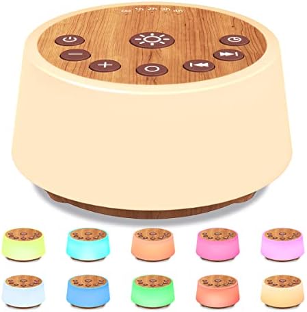 Sound Machines with 10 Colors Night Light 25 Soothing Sounds and Sleep White Noise Machine 32 Volume Levels 5 Timers Adjustable Brightness Memory Function for Adult Kid Baby