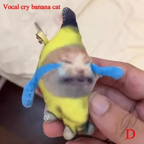 Sound Making Banana Cat Crying Cat Keychain Banana Meow Doll Keychain Cute-Charm B6J9