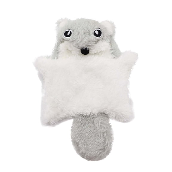Sound Making Toys - Interactive Pet Toy Squirrel for Dogs and Cats | Soft Chew Toy with Squeaky Crinkle Paper Inside Flying Squirrel Design,10x14.5 cm,Gray