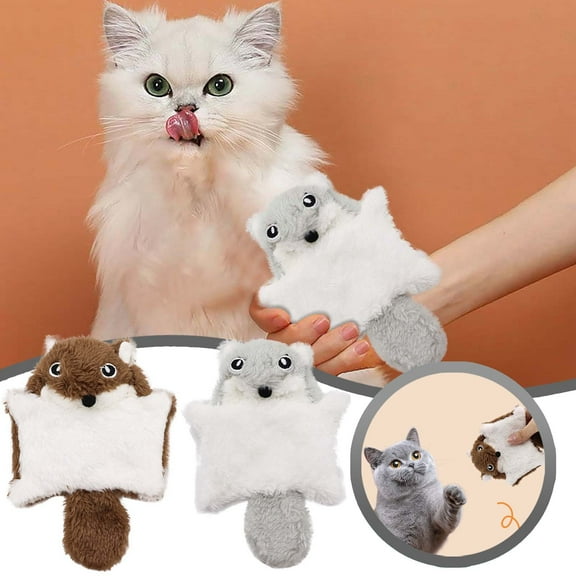 Sound Making Toys Product Category Interactive Pet Toy for Dogs and Cats – Chewable Flying Squeaky Squirrel with Crinkle Paper Noise Soft Chew Toy for