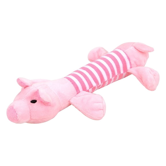 Sound Making Toys for Dog Molar Striped Elephant Toy – Interactive Pet Sound Toy for Large Dogs, 25 cm, Pink