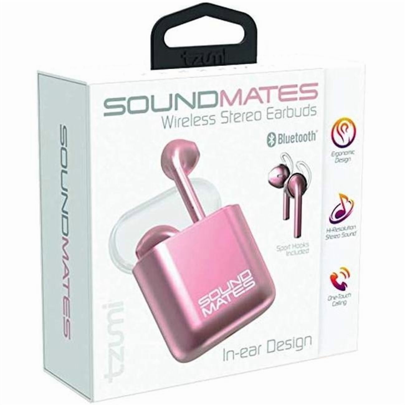 Sound Mates Earbuds with Wireless Charging, Rose Gold