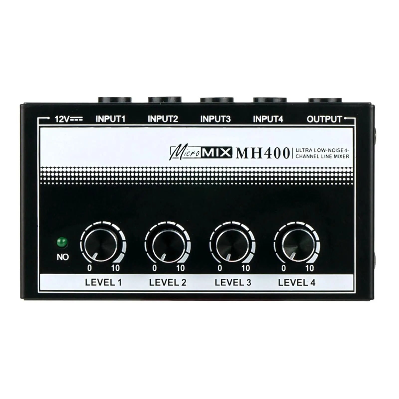 Sound Mixer Professional 4 Channel Line Mixer Volume Control Mini Au-dio Mixer for Musical Instruments Keyboards Bass Black ,Precision Control
