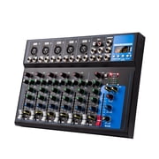 Sound Mixer Professional 7 Channel Mixer USB Reverb F7 Home KTV Sta Performance Live Network Sound Mixer For Pc ,Easy to Use