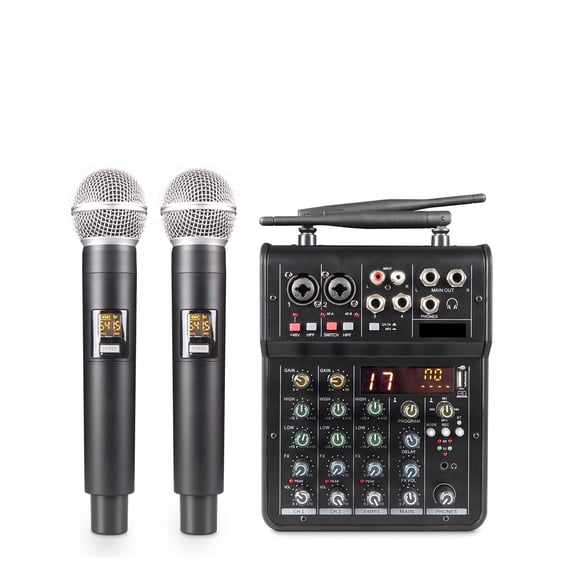 Sound Mixer With phone Bluetooth Portable DJ Console+48V USB Interface Mixing Boards For Live ,Lightweight