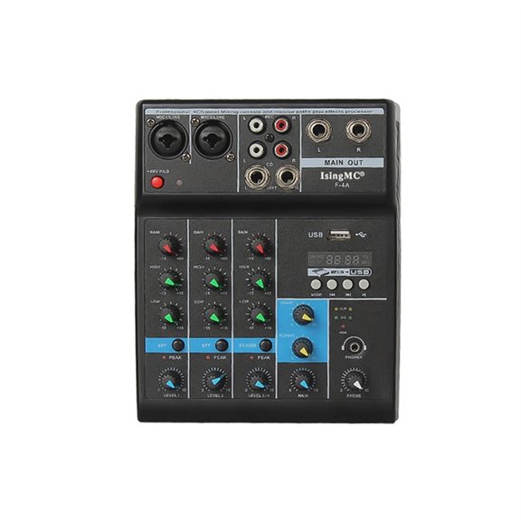 Sound Mixing Console USB Interface USB Aud-io Mixer Input F-4A Wireless 4-channel Phantom Power Monitor for Computer