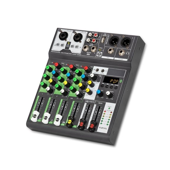 Sound Mixing Console USB Record Computer 48V Phantom Power Delay Repaeat Effect 4 Channels USB Mixer ,Easy to Use